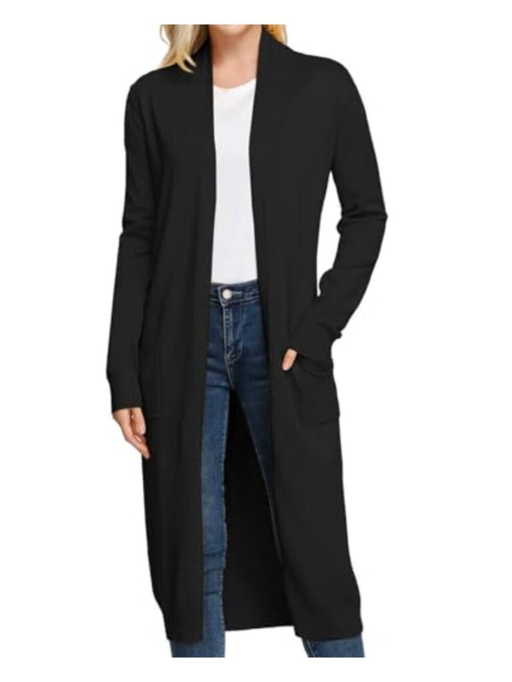Open Front Maxi Long Knitted Cardigan Sweater Women Loose Fit